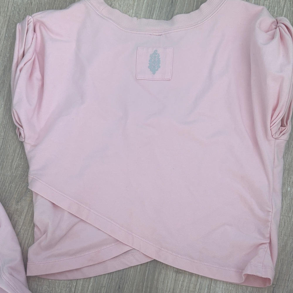 Free People Light Pink Cropped Tee and Jogger Set - Picture 4 of 6